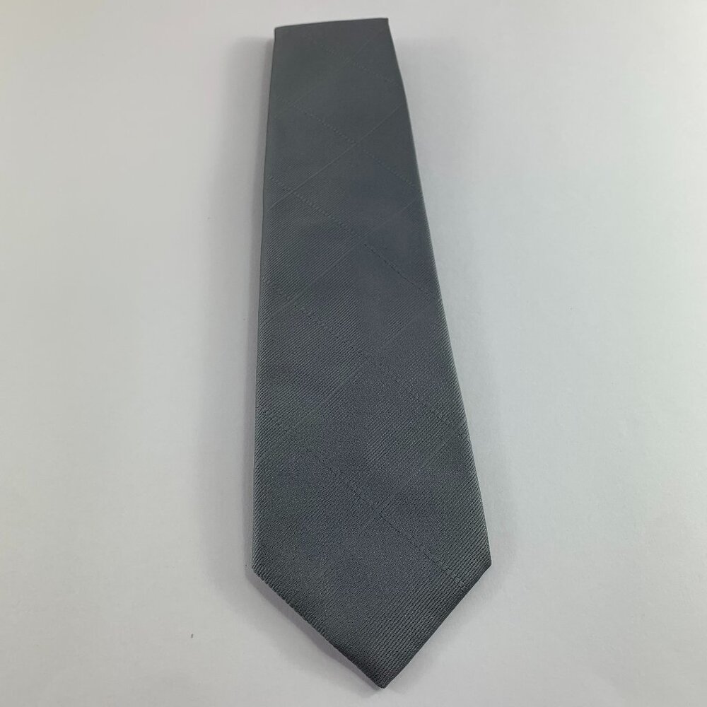 Roos Atkins / Pride of London Gray Solid Squares Men's Tie 4" x 55" Vintage NWT